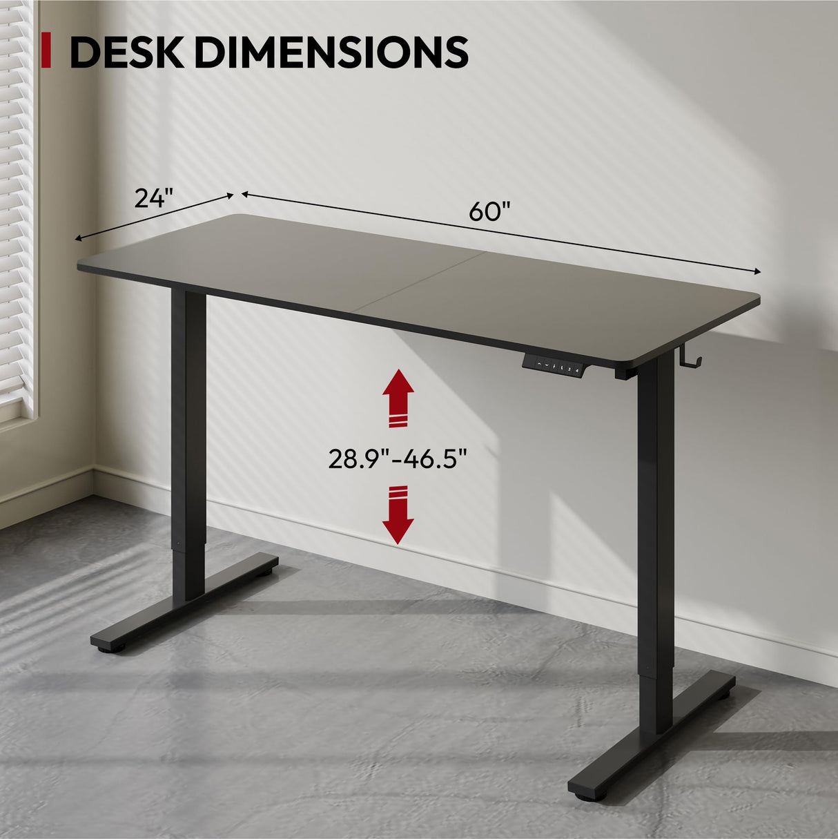 SANODESK Standing Desk Height Adjustable Electric Stand up Desk 63x24 Inches Sit Stand Home Office Desk with Splice Board, Black Frame/Black Top SANODESK