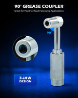 Orion Motor Tech Grease Gun Accessory Kit, 7 Piece Grease Gun Coupler Set for Hard to Reach Grease Fittings, Quick Connect Lubrication Grease Zerk Fitting Adapters with Grease Gun Hose Orion Motor Tech