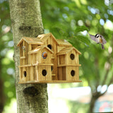 Bird Houses for Outside 10 Hole Bird House Room for 10 Bird Families Large Bird House for Garden/Courtyard/Backyard Decor Finch Bluebird Cardinals Handmade Hummingbird House YYYUAN