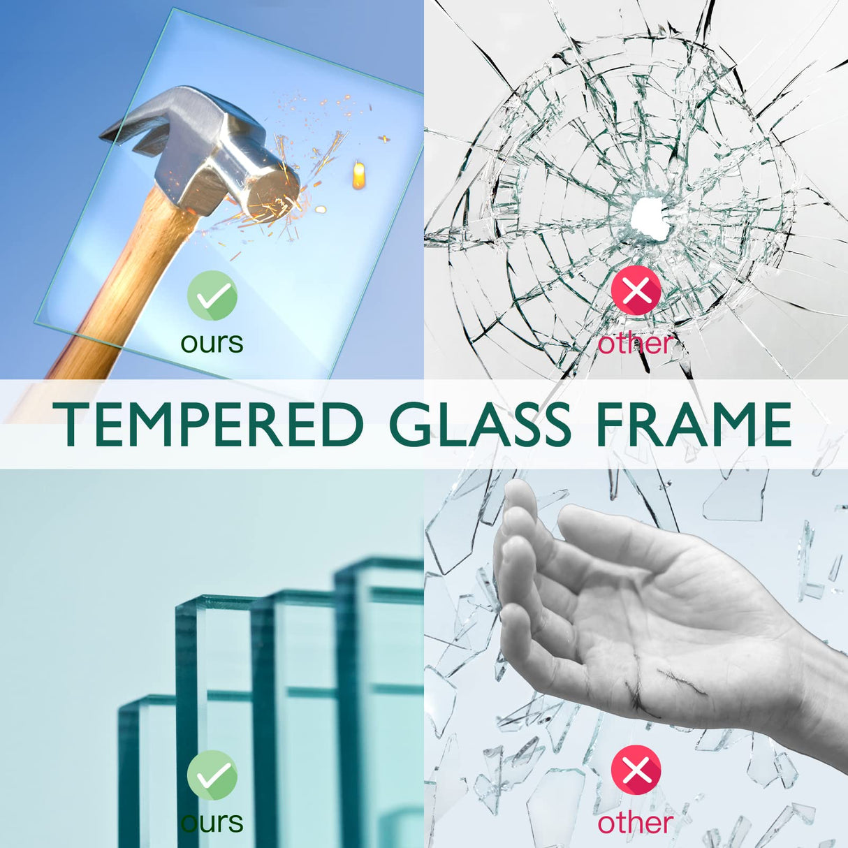 XUANLUO 4x6 inch Picture Frames Set of 4 Modern Style Frame with High Definition Tempered Glass Colorful Decotative Photo Frames for Wall Mount and Tabletop Display Family Wedding Gift XUANLUO