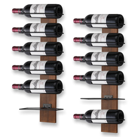 CBYJK Wine Rack Wall Mounted, Wall Wine Rack for 12 Wine Bottles, Wood Wine Racks for Wall, Wall Mounted Wine Rack for Bar, Cellars, Kitchen, Dining CBYJK