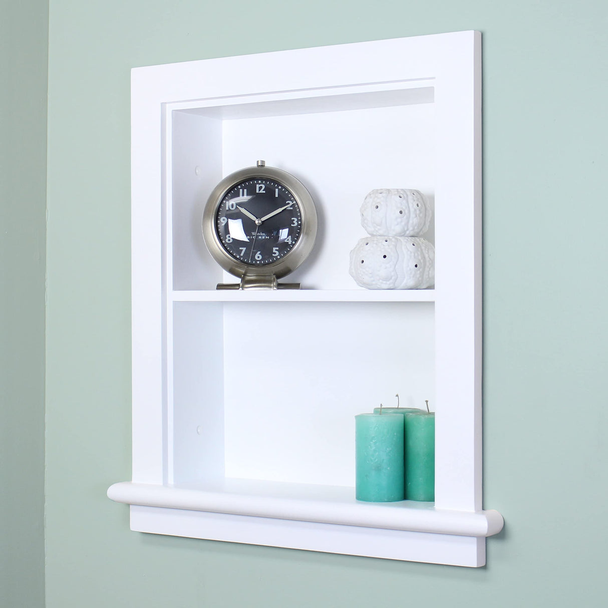 Fox Hollow Furnishings 14x18 Aiden Recessed Wall Niche Medicine Cabinet Replacement, in The Wall Bathroom Cabinet Insert Shelf/Shelves, Made in North America, Real Wood, NO MDF, Plain, White Fox Hollow Furnishings