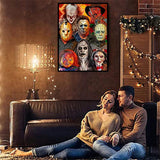 VIGEGU 2 Pack Halloween Paint by Numbers Kit for Adults with Framed,Horror Paint by Number DIY Adult Paint by Number Kits for Wall Decor 10x12in VIGEGU