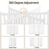 Yaheetech Dog Gate 36" H Extra Large Freestanding Pet Gate 3-Panel Wooden Dog Fence with 2 Support Feet Folding Dog Gate for Indoor, Stairs, Doorways, Halls, Kitchen Pet Barrier White, 60" L x 36" H Yaheetech