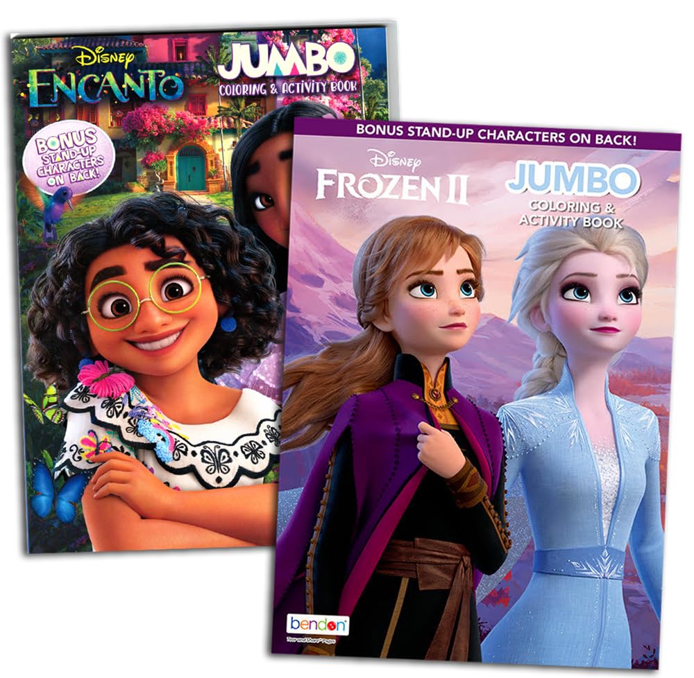 Disney Princess Coloring Book Activity Set for Kids – Bundle with 6 Coloring Books Featuring Disney Princess, Encanto, Moana and Frozen Bendon