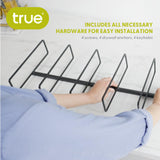 True Align Wall-Mounted Wine Rack, Black Wrought Iron, Minimalist Modern Wine Display, Alcohol Storage Solution, Holds Nine Standard Wine Bottles, 37.75" x 9.75" TRUE