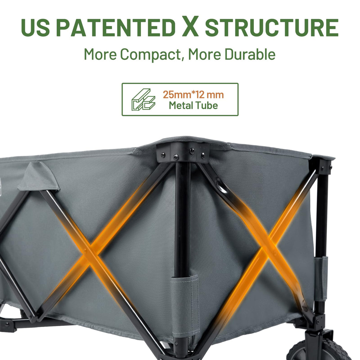 TIMBER RIDGE 51.2'' Extended Collapsible Wagon Cart with Cargo Net, 350LBS Heavy Duty Foldable Utility Wagon with Adjustable Handle, 250L Capacity Portable Cart for Camping Sports Shopping, Grey TIMBER RIDGE