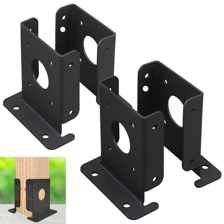 Wpbhk 4Pcs Adjustable 4x4 Wood Fence Pergola Post Base Brackets kit Heavy Duty Post Anchor Base Brackets for Deck Railing Mailbox Wpbhk