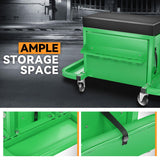 Auto Dynasty 3-Drawer Mechanic Rolling Seat, 350 LBS Capacity Roller Garage Shop Seat with Storage Tool Tray for Workshop, Repair Shop, Warehouse, Green Auto Dynasty
