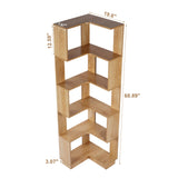 Modern 5-Tier Corner Bookshelf by tonchean - 69" Tall Free-Standing Wooden Storage Solution for Home & Office tonchean
