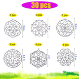 30 Sets Suncatcher Kit Mandala Suncatchers Window Art Paint Sun Catcher DIY Craft Kits Flower Suncatcher Kit for Summer Decoration Classroom Home Activity Art Project Birthday Party Favors AUEKIV