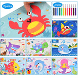 OSDUE EVA Foam Art Crafts Gift Kit, 12 Pieces 3D EVA Foam Sticker Puzzle Game, DIY Cartoon Animal Painting Stickers for Kids Ages 4+ Toddler, Preschool Learning Toy for Easter Birthday Party Favor OSDUE