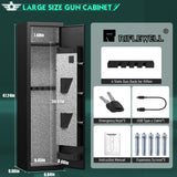RIFLEWELL 2 Rifle Gun Safe, Digital Gun Safe for Home Rifle and Shotguns, Quick Access Gun Cabinets with LED Light, Rifle Safe with Adjustable Gun Rack and Removable Shelf Riflewell