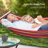 MOSFiATA Camping Hammock 550lb Upgraded Thickened 320G Durable Canvas Fabric Single Hammocks with Two Anti Roll Balance Beam and Sturdy Metal Knot Tree Straps for Camping, Patio, Backyard, Outdoor MOSFiATA