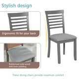 LKTART 5 Piece Dining Table set,Wooden Rectangle Small Kitchen Dinner Table set for 4 with Upholstered Chairs, Breakfast Table set for 4 Person, Apartment,Space-Saving (Dark Grey 45.5"L 28.5"W 30"H) LKTART