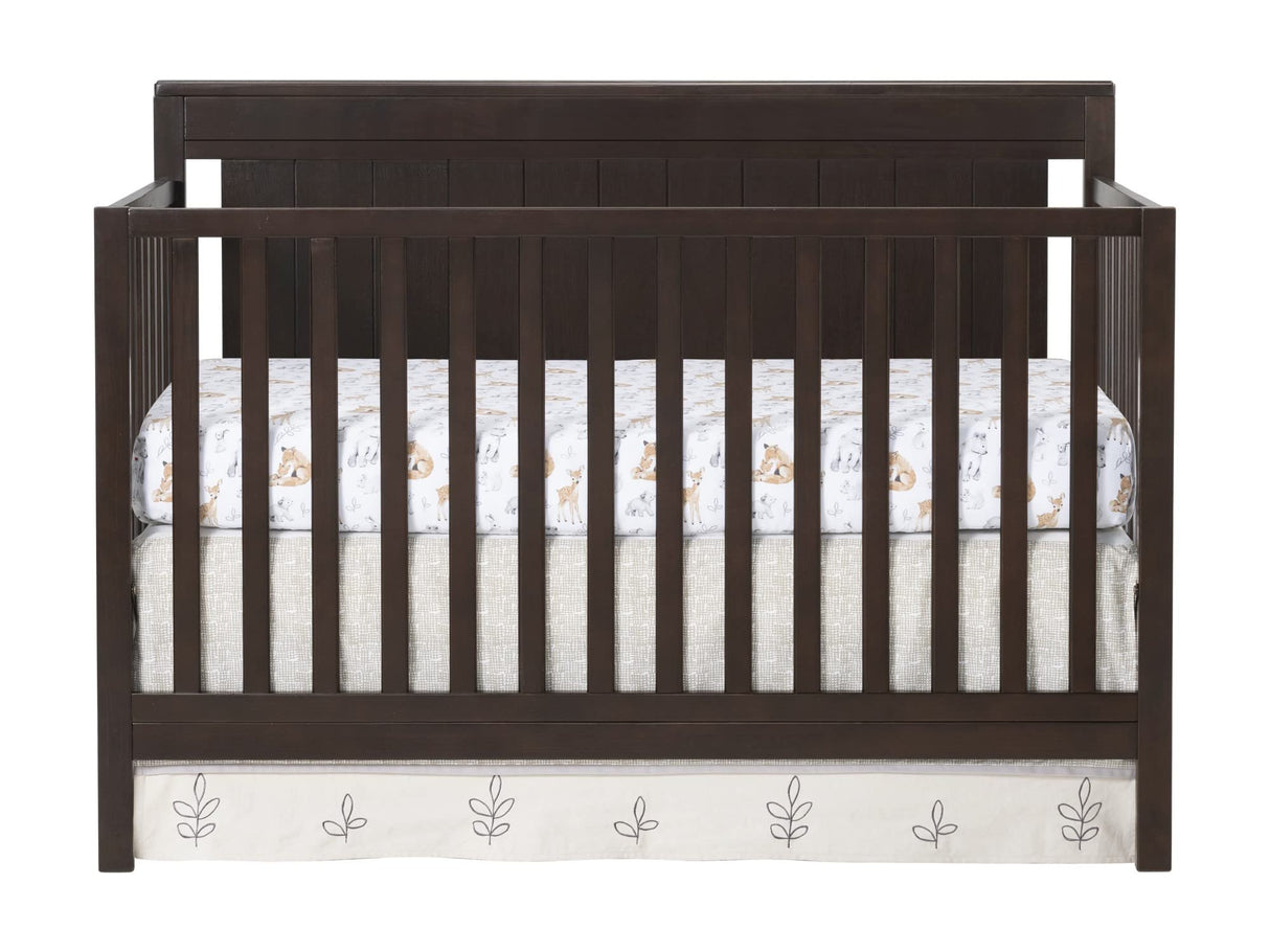 Oxford Baby Lazio 4-in-1 Convertible Baby Crib, Espresso Brown, GreenGuard Gold Certified Oxford Baby