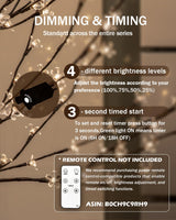 Tybeeu 5ft Lighted Cherry Blossom Tree with 184 Warm White LED Lights for Holiday Decor - Dimmable, UL Certified, Waterproof - Ideal for Indoor and Outdoor Decoration TYBEEU