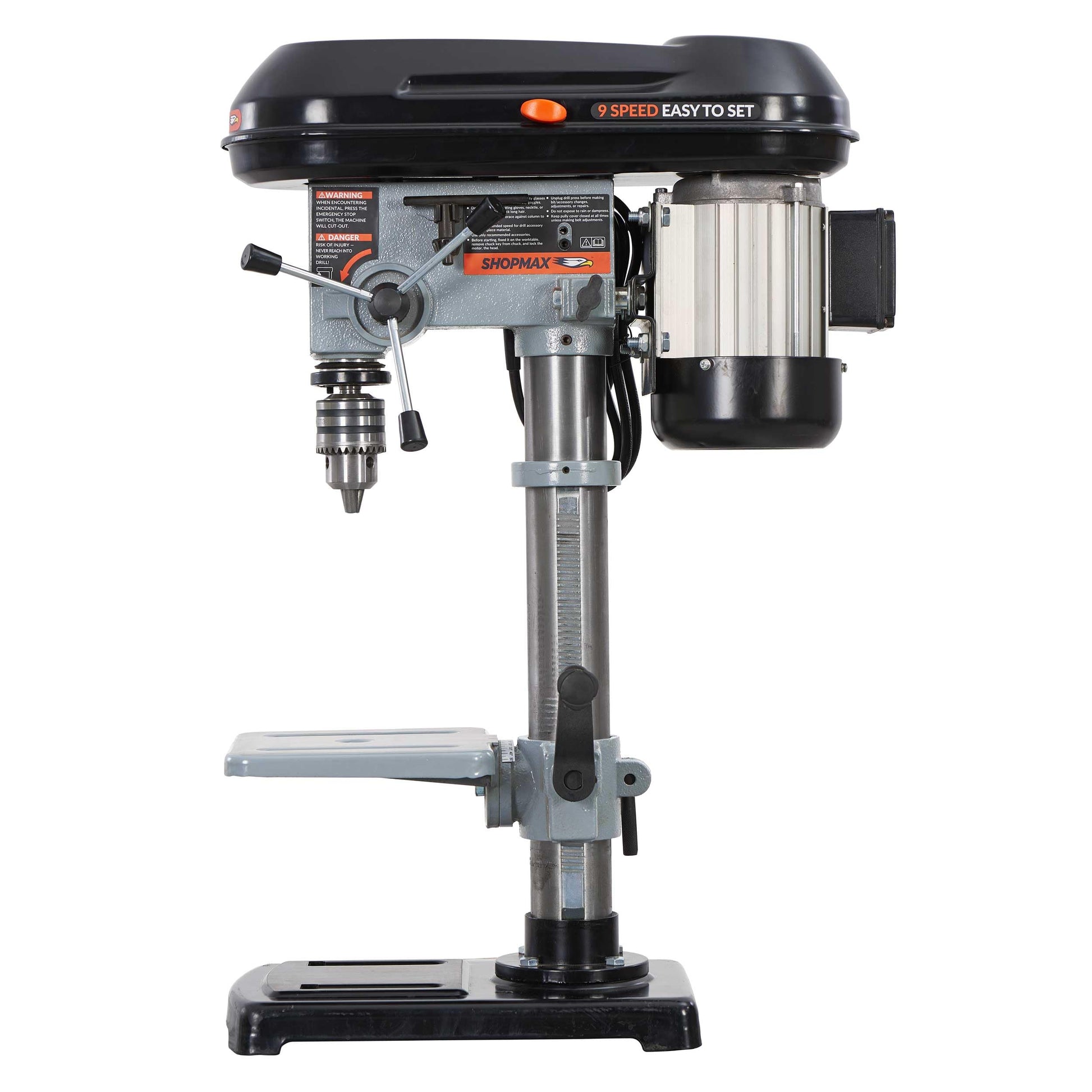 SHOPMAX 8 inch 9 adjustable speeds 5 Amp Benchtop Drill Press - WoodArtSupply