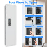 2024 NEW 53.15” Wall Gun Safe, Fingerprint Wall Safe Between the Studs with Dual Alarm ＆ Mute Mode, Hidden Wall Gun Safe for Rifles and Pistols with Adjustable Shelves, Magnetic Gun Support & Key Hook silkight