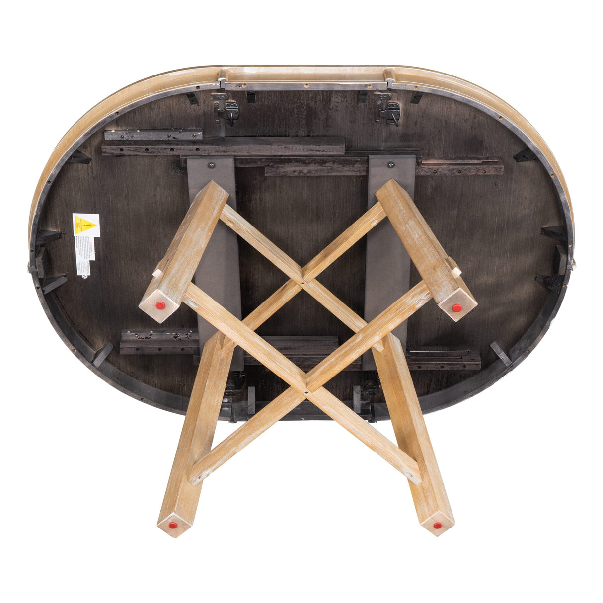 Quarte Farmhouse Round Extendable Dining Table with 16" Leaf Wood Kitchen Table Quarte