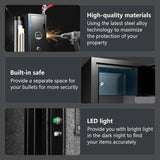 ANXINWEI Gun Safe, 3-5 Gun Cabinet with Separate Locker, Gun Safe for Rifles and Pistols with Dual Alarm and Mute Mode, Shotgun Safe with LED Light, Rifle Safes for Home with Removable Shelf ANXINWEI