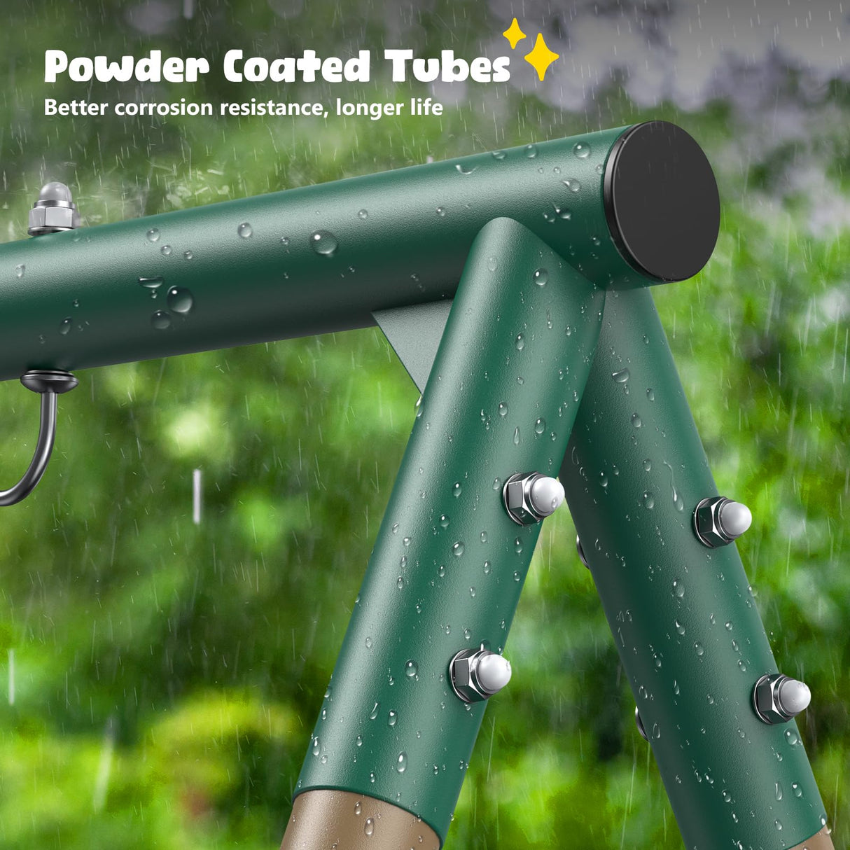 Hapfan Swing Sets for Backyard with 45" Platform Swing and Belt Swing, 440 lbs Swingset Outdoor for Kids, Outdoor Play Equipment Hapfan