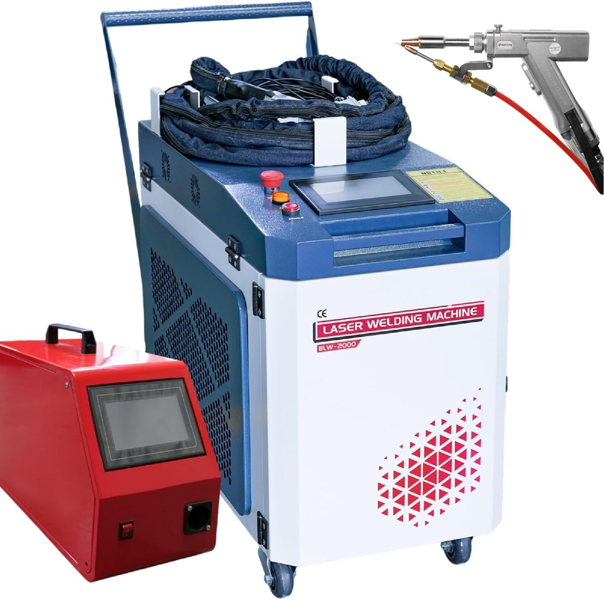 WTTTOOLS Laser Welding Machine 2000 W 2-in-1 Laser Welder 220V Handheld Fiber Laser Welding Gun Welding Beam Cleaner with Auto Wire Feeder for Metal Carbon Stainless Steel Aluminum Titanium Copper WTTTOOLS