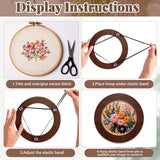 Wenqik 6 Pcs Wood Embroidery Frames for Display Embroidery Hoops Wood Display Frame for Finished Cross Stitch or DIY Art Craft Sewing Ornaments (8 Inch, 6 Inch, Round) Wenqik