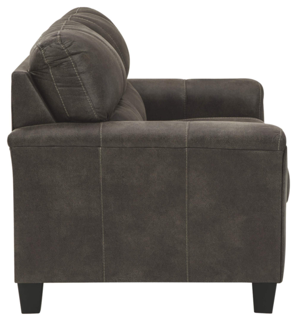 Signature Design by Ashley Navi Faux Leather Modern Loveseat, Gray Signature Design by Ashley