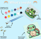 4 Pack Paint by Number Kits for Adults,Animals Painting by Numbers for Adults Framed, DIY Animal Oil Painting Suitable for Home Decoration (8x8inch) Generic