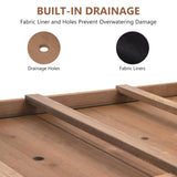 ketive Raised Garden Bed with Legs Outdoor,Elevated Garden Box,Storage Shelf, Protective Liner for Backyard,Patio,Balcony,80x23x30in (Brown) ketive