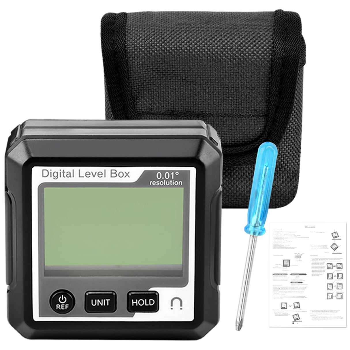 Digital Level Angle Gauge, Converts Between Degrees, Digital Angle Finder Backlit LCD Digital Magnetic Protractor Inclinometer Level Box, Angle Finder Tool Protractor HKZTUY