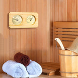 Foxyoo Sauna Thermometer Fahrenheit Hygrometer Gauge 2in1Indoor Home Sauna Thermostat,Sauna Accessories for Traditional Sauna,Barrel or Outside Infrared Sauna,Outdoor Sauna Room,Cedar Wood-Horizontal Foxyoo