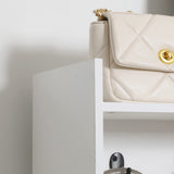 HOMCOM Modern Hall Tree, Entryway Coat Rack with Shoe Bench, 5 Hooks, Storage Shelf and Slatted Door Cabinet for Hallway, White HOMCOM