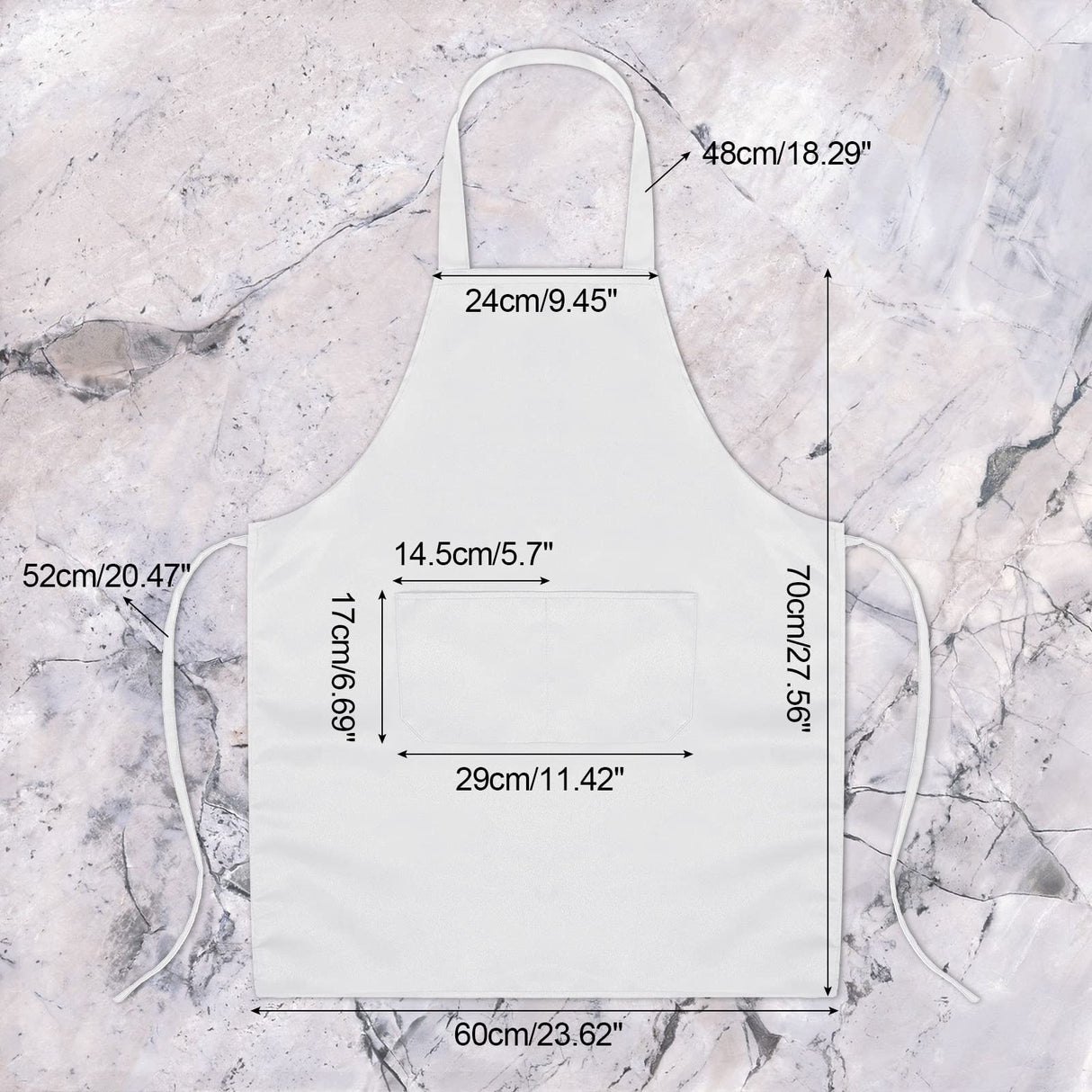 Syhood 18 Pack Bib Apron with Pocket Unisex Commercial Apron Kitchen Plain Bulk Chef Grill Cook Apron for Women Men Cooking Restaurant BBQ Painting Crafting(White) Syhood