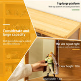 5-Tier Curio Display Cabinet, Storage Shelves with Acrylic Door, Collectibles Toy Organizers Rack & Display Shelf, Display Case for Playroom Bedroom Toddler's Room Kids Bookcase (Wooden double door) iusyugh