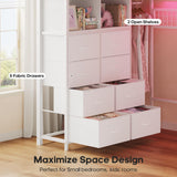 ADORNEVE Loft Bed Full Size with Desk and 8 Storage Drawers, LED Metal Loft Bed with Power Outlet, 2 Shelves & Clothing Rack, Bed with Safety Guardrail & Ladder,Space-Saving, White ADORNEVE