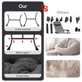 Congermom Lazy Chair with Folding Ottoman Modern Large Accent Chair,Contemporary Lounge Leisure Sofa Chair with Armrests Upholstered Sofa Armchair Reading Chair for Bedroom,Dorm & Office (Dark Grey-f) Congermom