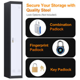 Metal Storage Cabinet Locker 1 Door for Pool Club Office Gym School Commercial Black (1 Door) Generic