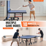 VEVOR Ping Pong Table, Professional Table Tennis Game, Indoor MDF Portable Table Tennis Table, Foldable Ping Pong Table with Quick Clamp Net and Lockable Wheel, 10 Minute Easy Assembly, 25mm Tabletops VEVOR