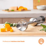 MasterChef Immersion Blender Handheld with Electric Whisk & Milk Frother Attachments, Hand Held Stainless Steel Stick Emulsifier for Making Baby Food, Soup, Puree, Cake, Cappuccino, Latte etc, 400W MasterChef