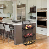 Sorbus Hanging Fruit Basket Wall Mounted Wire Metal Bins - 3 Tier Storage Basket Organizer for Kitchen Storage, Great for Produce Fruits & Vegetables, Potato Onion Storage Bathroom Tower (Black) Sorbus