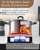 Cook N Home Stainless Steel Cookware Sets 10-Piece, Pots and Pans Kitchen Cooking Set with Stay-Cool Handles, Dishwasher Safe, Silver Cook N Home