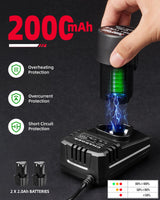 DuroFort Cordless Electric Ratchet, 12V Ratchet Wrench Tool Kit 40 FT.LBS, with LED Light, 500RPM Variable Speed Wrench, 2-Pack 2.0Ah Battery, 7 Sockets, 1/4" Socket Adapter, 3/8" Extension Rod DuroFort