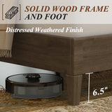 Jocisland Ash Gray Upholstered Queen Size Platform Bed Frame with Tufted Headboard – No Box Spring Needed Jocisland