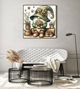 CHWGLFGG 5D Gnome Diamond Art Kits for Adults Beginners,DIY Full Round Drill Diamond Painting Kits Spring Flower,Paint by Diamonds Dot Gem Art Crystal Butterfly Easy,Home Wall Decor 11.8X11.8Inch CHWGLFGG