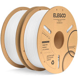 ELEGOO PLA Plus Filament 1.75mm White 2KG, PLA+ Tougher and Stronger 3D Printer Filament Pro Dimensional Accuracy +/- 0.02mm, 2 Pcs 1kg Spool(2.2lbs) Fits for Most FDM 3D Printers ELEGOO