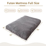 YOSHOOT 6 Inches Futon Mattress Full Size, Thick Futons Sofa Bed Couch, Floor Mattress for Adults, Shredded Foam Filling(Frame Not Included), Medium Firm YOSHOOT