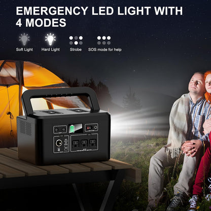 800W Portable Power Station, 740Wh Solar Generator, 3 * 800W AC Outlets, 11 Output, 23db Ultra-Silent, 200,000mAh Lithium-ion Battery for Camping/RVs/Home Backup/CPAP/Off-grid/Hurricane - WoodArtSupply