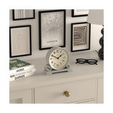 JONES CLOCKS® Saloon Mantel Clock |Traditional Double Scroll Design |French Navy |Contemporary Classic Style for Desk, Table, Shelf or Bedside JONES CLOCKS